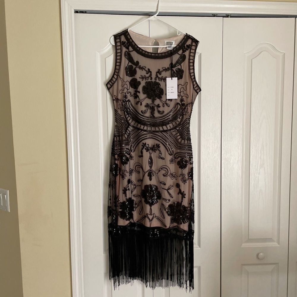 Sequin Fringe Flapper Dress